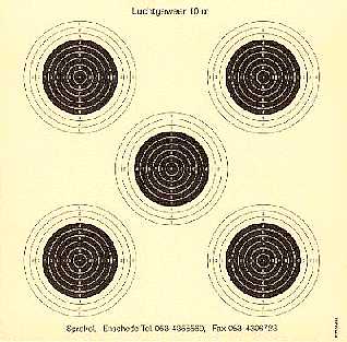 Edelmann 1314 KNSA Paper Targets Air Rifle 5 Visual 14x14 content 250